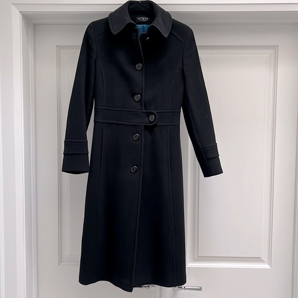 STEVE BY SEARLE Black Wool Coat - Picture 1 of 7